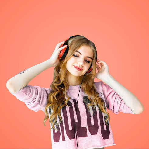 LORELEI X6 Over-Ear Headphones with Microphone, Lightweight Foldable Stereo Bass Headphones for Smartphone/Tablet