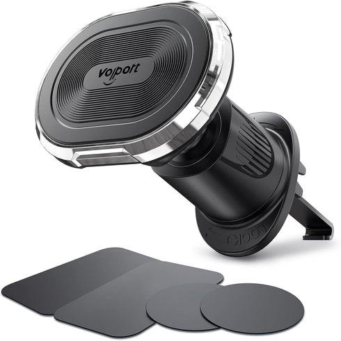 volport Magnetic Phone Mount for Car Vent, Strong Magnet Clip Hook for iPhone 15/14/13/12 Pro Max Plus Samsung