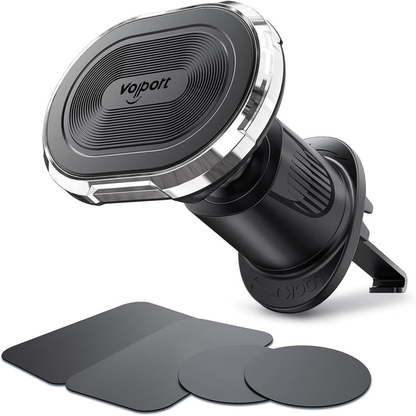 volport Magnetic Phone Mount for Car Vent, Strong Magnet Clip Hook for iPhone 15/14/13/12 Pro Max Plus Samsung
