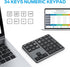 iClever Number Pad, Aluminum Wireless Number Pad for Multi Devices, USB-C Rechargeable, Compatible with Laptop, Mac, PC