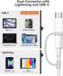 AkHolz 3 SD Card Reader for iPhone iPad Built-in Lightening & USB-C Dual Connectors Card Adapter with SD MicroSD USB-A