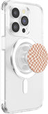 Checkered Swirl Checkerboard Indie Aesthetic, Peach Brown PopSockets MagSafe PopGrip for iPhone