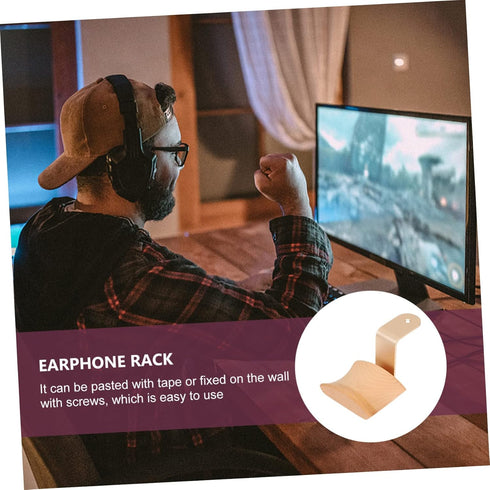 SUPVOX 1 Pc Solid Wood Headphone Stand, Desk Headset Holder, Headphone Rack, Storage Rack for Beech Accessories Earphone