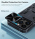 FNTCASE iPhone 15 Pro Case: Heavy Duty Black Bumper, Military Grade Drop Protection, Kickstand & Textured Grip.