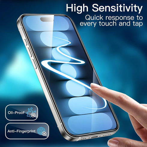 JETech 2-Pack Tempered Glass Screen Protector for iPhone 15 Pro 6.1-Inch, HD Clear, Bubble Free, Case-Friendly, Easy