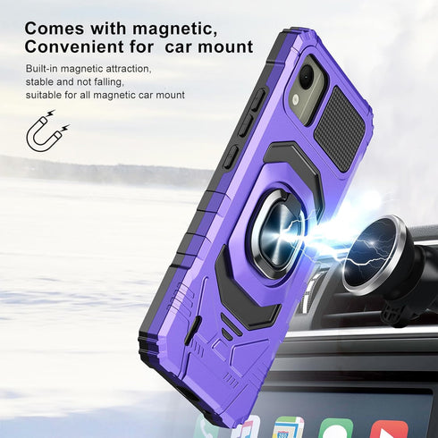 Ailiber Nokia C110 Case - Heavy Duty Shockproof Cover with Stand & Screen Protector, Military Grade, Purple, for Car
