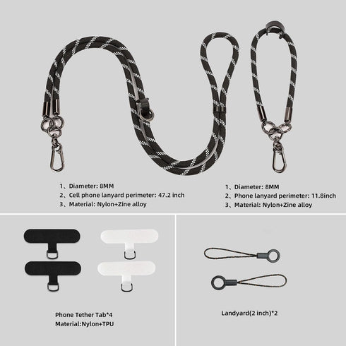 Universal Phone Lanyard 2 Pack, Wrist Strap for Camera Keychains and Phone Case Offices