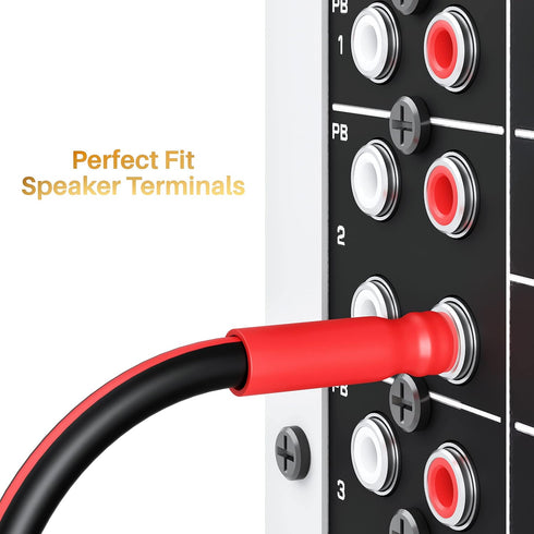 GearIT 14 AWG Speaker Cable Wire with Banana Plugs - 2 Pack, 9.9 Feet - 14Ga Gauge Banana Wire for Bi-Wire Bi-Amp HiFi