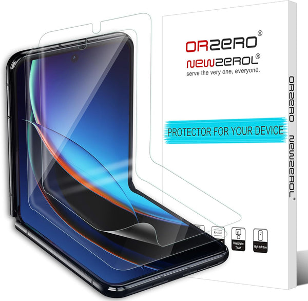 Orzero (2 Pack) Screen Protector for Motorola Razr 2024/Razr+ 2024, TPU Material, Anti-Scratch, HD Bubble-Free