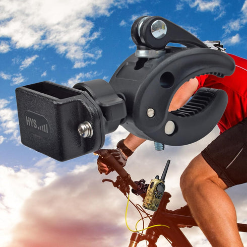 HYS Motorcycle Walkie Talkie Mount - Quick Install Handlebar Clip for Bicycle and Scooter, 2 Way Radio