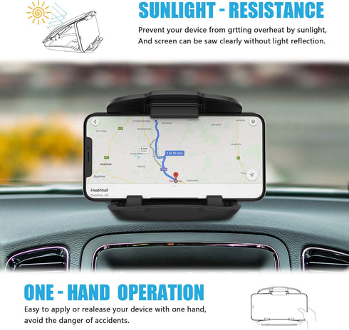 WixGear Car Phone Mount, Dashboard Cell Phone Holder, Dash Mount Cell Phone Holder for Smartphone, Mobile Phone Car Mat Pad for Samsung, Galaxy, Nokia Smartphone, Google and Note