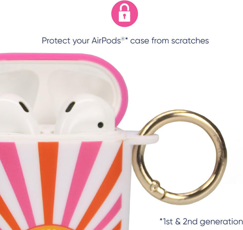 Packed Party AirPods Case Cover, Soft Silicone Protective Cover with Detachable Gold Hook, Compatible with AirPods