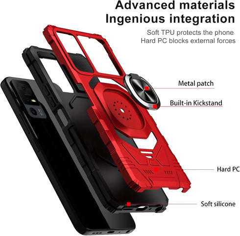 Ailiber TCL 40XL Case - Military Grade Shockproof Cover with Screen Protector & Ring Kickstand for Jitterbug Smart