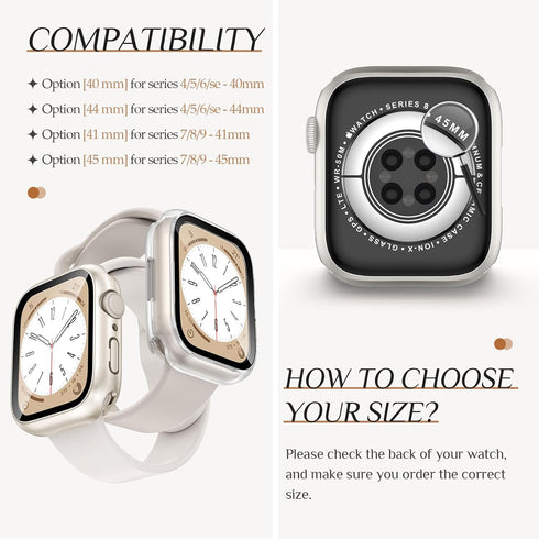 2-Pack Goton Waterproof Apple Watch Case for SE Series 6 5 4, 40mm 360 Protective Glass Face Cover + Back Bumper