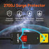 Power Strip with 2700J Surge Protector, 8FT Cord, Flat Plug, 6 Outlet Metal Strip for Garage and Kitchen