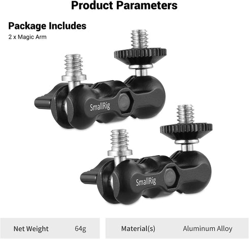 SmallRig Universal Magic Arm with Small Ballhead (2pcs) 2158