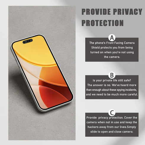 15/15 Plus/15 Pro/15 Max/16/16Plus/16 Pro/16 2 Pack-Black Phone Webcam Cover,Updated Front Camera Cover Compatible