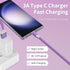 USB C Cable, 6 Pack Type C Charger Fast Charging Cable, Nylon Braided Android Charger for iPhone 15, Samsung Galaxy,