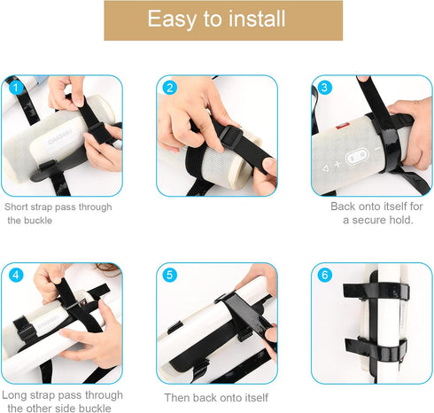 TXEsign Portable Bike Speaker Mount, Compatible with JBL Charge 4/5, Flip 5/6, Waterproof Adjustable Speaker Strap for