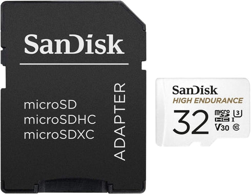SanDisk High Endurance 32GB MicroSDHC Memory Card (2 Pack) for Dash Cams & Home Security, Class 10 Bundle with Reader