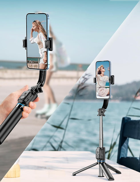 Selfie Stick, 41'' Extendable Phone Tripod Stand with Phone Holder & Detachable Remote, 360° Rotation for iPhone Android