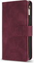 ZZXX Wallet Case for iPhone 12 Pro, Premium Soft PU Leather Zipper Folio with Card Slot, Wine Red 6.1 inch