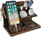 Phone Organizer Birthday Gifts for Men, Wood Docking Station, Nightstand Organizer for Desk, Brown