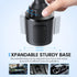 Cup Holder Phone Mount with Wireless Car Charger 15W Qi Fast Charging, Adjustable Cupholder Phone Holder for iPhone