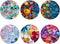 (6 Pack) Collapsible Cell Phone Grip for Smartphones, Expanding Holder - Colorful Rose Gold Marble