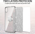 nancheng Case for Galaxy A15 5G, for Samsung Galaxy A15 5G Case with Ring Kickstand Lanyard Shockproof Protection Phone Case Cute Soft TPU Glitter Cover for Girls Women Men - Silver