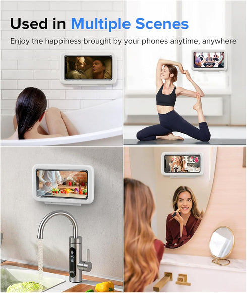 LC-dolida Waterproof Shower Phone Holder Case Mount for Bathroom, 480 Rotation, Compatible with iPhone 15 14 13 12 11