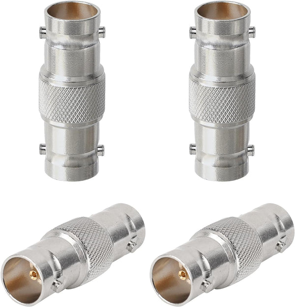XRDS-RF SDI Connector, 4PCS 75 Ohm BNC Adapter, Female to Female Barrel Connector for HD-SDI/3G-SDI/4K/8K Video
