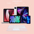 Wireless Keyboard with Touchpad, Ultra-Thin Rechargeable Bluetooth Mini Keyboard with Trackpad, Round Key for iPad