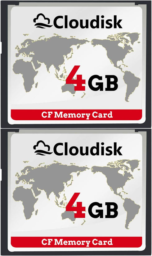 Cloudisk Pack of 2 Compact Flash Card 4GB CF 2.0 Card Performance for