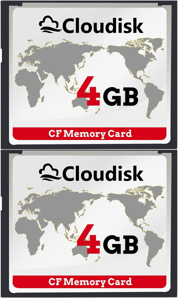 Cloudisk Pack of 2 Compact Flash Card 4GB CF 2.0 Card Performance for