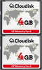 Cloudisk Pack of 2 Compact Flash Card 4GB CF 2.0 Card Performance for