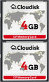 Cloudisk Pack of 2 Compact Flash Card 4GB CF 2.0 Card Performance for