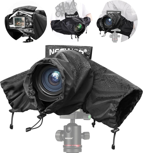 NEEWER Camera Rain Cover, Durable Nylon Raincoat for Canon Sony Nikon DSLR Mirrorless Vlog Camera & Lenses Within 200mm