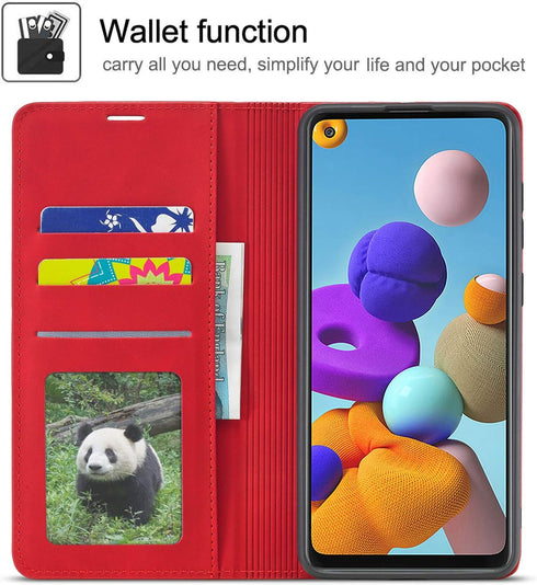 QLTYPRI Samsung Galaxy A13 5G Case, Premium PU Leather Cover with Card Holder, Kickstand, Shockproof Flip Wallet Case,