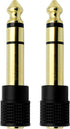 Audio Adapter 6.35mm (1/4 inch) Male to 3.5mm (1/8 inch) Female Stereo Headphone Connector Gold Plated, 2 Pack