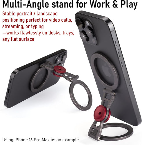 SHINEWEE 12-17/MagSafe Magnetic Phone Stand & Fidget Spinner Combo Hands-Free Holder for iPhone Cases Dual Magnetic