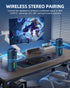 OHAYO Portable Bluetooth Speaker, 24W Stereo Sound, IPX7 Waterproof, Bluetooth 5.3, RGB Lights, 30H Playtime, Blue