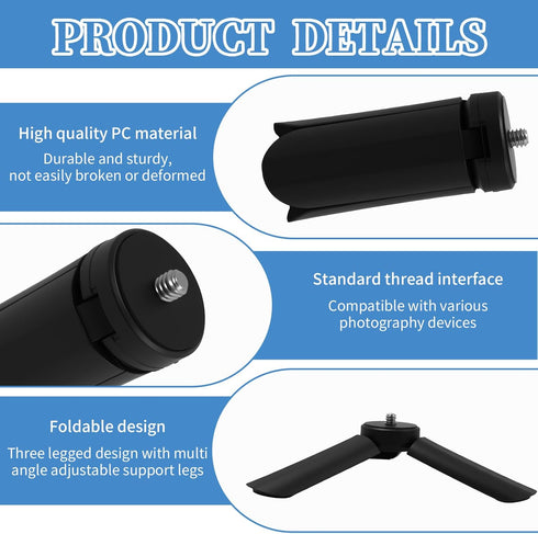 Vvluvva 3 2, Portable Mini Tripod Compatible with Osmo Pocket & Lightweight Foldable Stand, Tabletop Mount