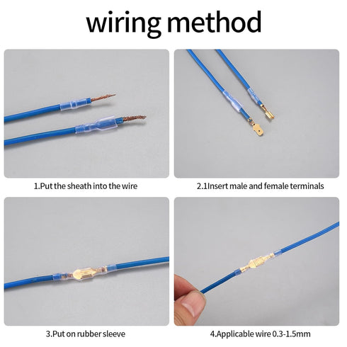 600 Pcs 2.8mm 4.8mm 6.3mm Male and Female Wire Spade Connectors and Insulating Sleeve Kit, Car Audio Speaker Bullet