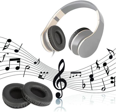 Professional Overhead Foldable Headphones Round Ear Pad Earpad (90mm) - Enhance Comfort & Sound Quality.