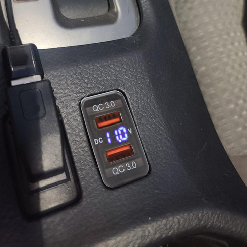 Aramox Dual USB Port Socket QC3.0 Fast Charge Outlet Power Adapter for FJ Cruiser Fortuner Hilux Tacoma (1.57x0.87 Inch)