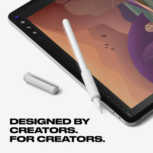 FUSE Apple Pencil Grip - Compatible with Apple Pencil Pro and Gen 2 Stylus for Procreate Drawing, Writing - Designed for Magnetic Charging and Double Tap Sensor (Green Slate, Graphite)