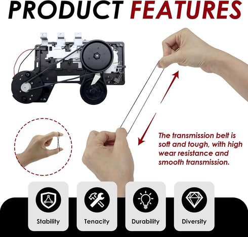 TNJPSEK 80 Cassette 0.7mm 1mm) Pcs Player Belts Replacement Kit, Mixed Flat Rubber Belts for Recorder Repair