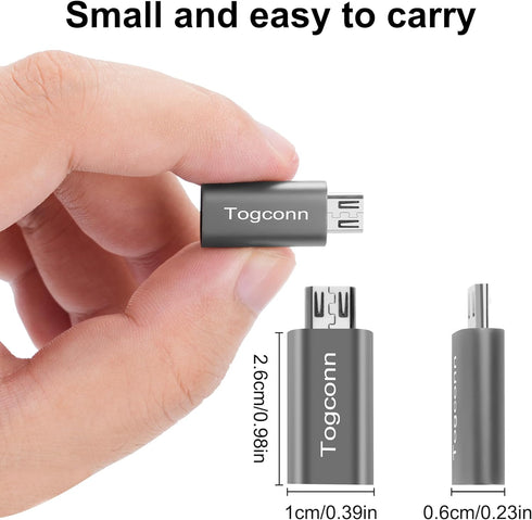 USB C to Micro USB Adapter (10 Pack), Type C (Female) to Micro USB (Male) Convert Connector for Charge & Data Sync.