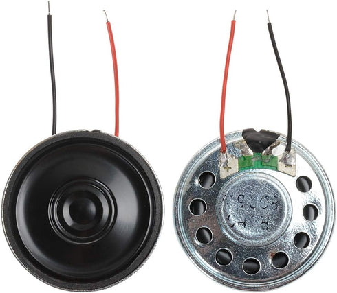 YXQ 0.5W 8 Ohm Micro Internal Speaker, 30mm Dia Round Metal Shell with Wire for PC Laptop DVD/EVD (4Pcs)